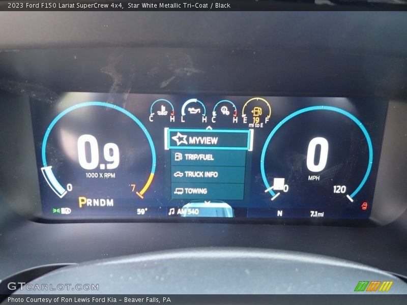 Star White Metallic Tri-Coat / Black 2023 Ford F150 Lariat SuperCrew 4x4