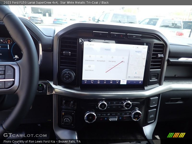 Star White Metallic Tri-Coat / Black 2023 Ford F150 Lariat SuperCrew 4x4