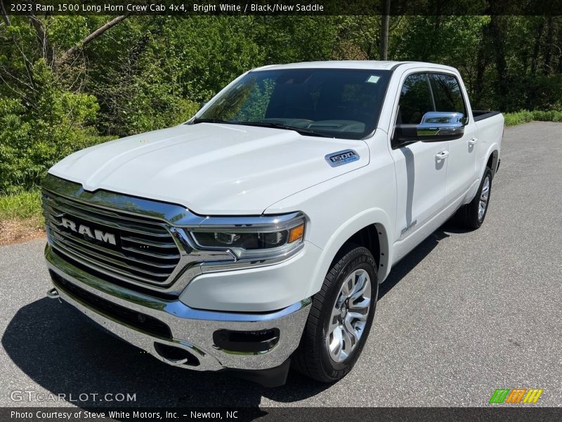 Bright White / Black/New Saddle 2023 Ram 1500 Long Horn Crew Cab 4x4