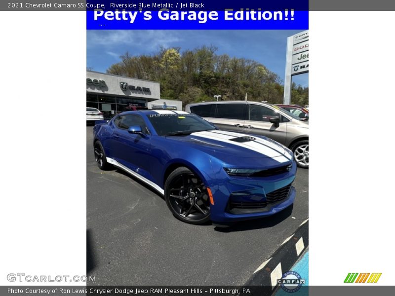 Riverside Blue Metallic / Jet Black 2021 Chevrolet Camaro SS Coupe