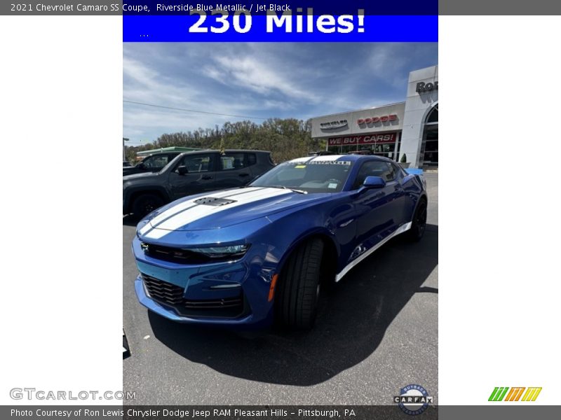 Riverside Blue Metallic / Jet Black 2021 Chevrolet Camaro SS Coupe