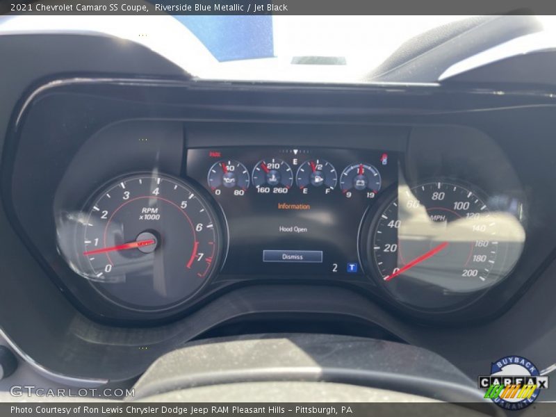 Riverside Blue Metallic / Jet Black 2021 Chevrolet Camaro SS Coupe