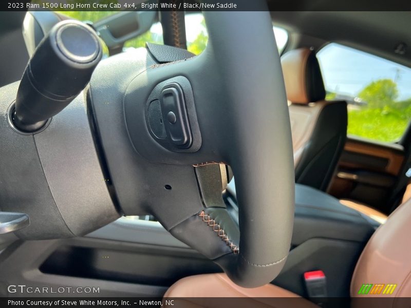 Bright White / Black/New Saddle 2023 Ram 1500 Long Horn Crew Cab 4x4