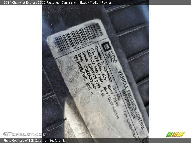 Black / Medium Pewter 2014 Chevrolet Express 2500 Passenger Conversion