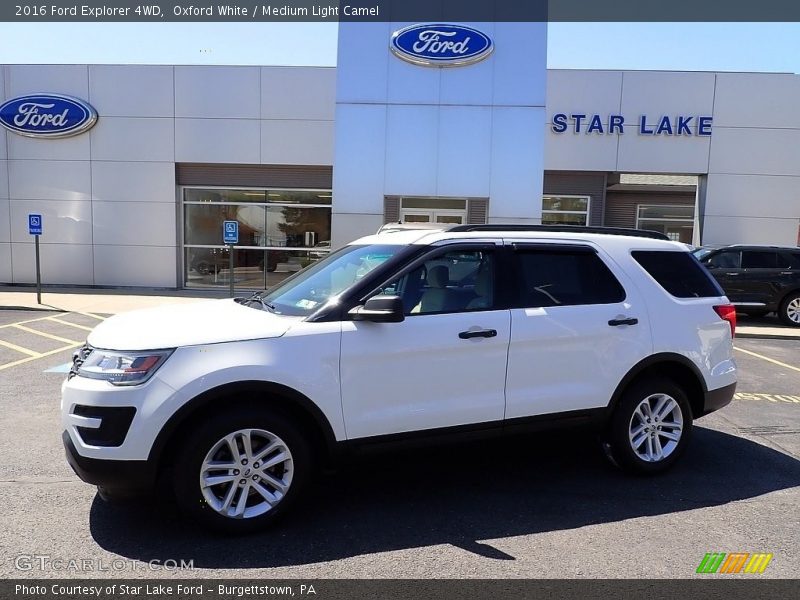 Oxford White / Medium Light Camel 2016 Ford Explorer 4WD