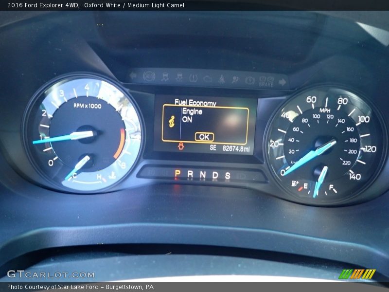 Oxford White / Medium Light Camel 2016 Ford Explorer 4WD