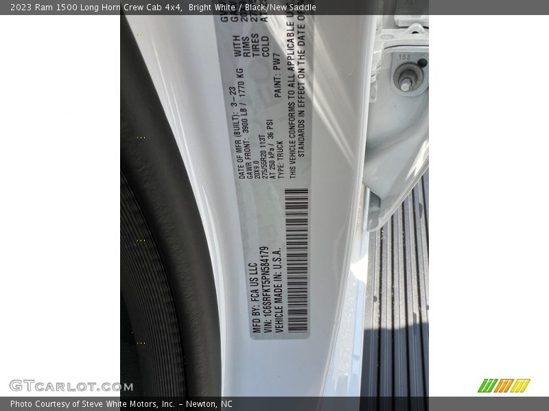Bright White / Black/New Saddle 2023 Ram 1500 Long Horn Crew Cab 4x4