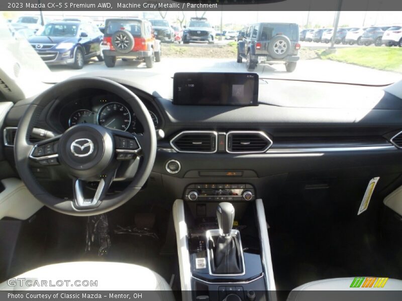 Machine Gray Metallic / Parchment 2023 Mazda CX-5 S Premium AWD