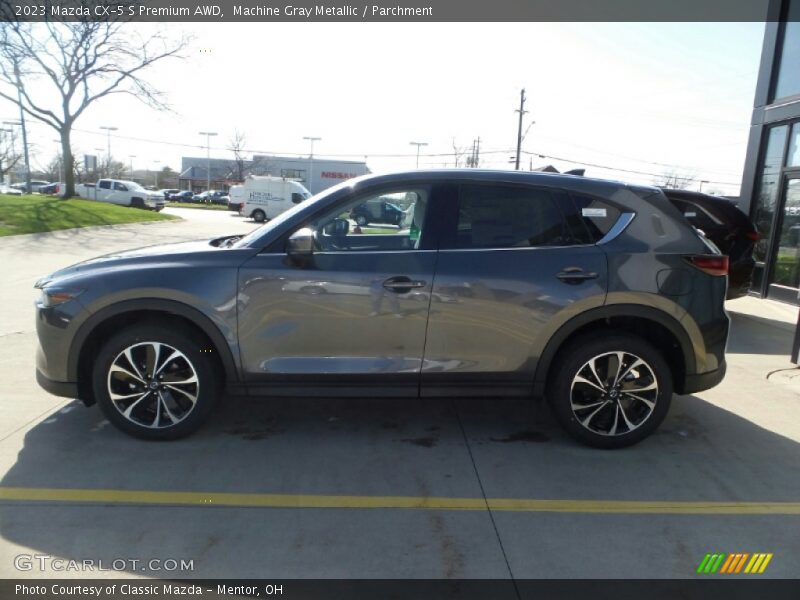 Machine Gray Metallic / Parchment 2023 Mazda CX-5 S Premium AWD