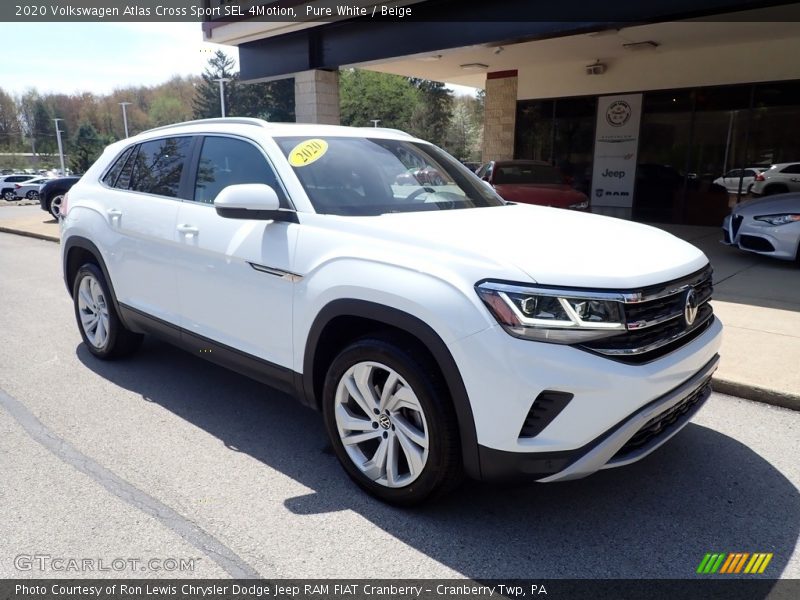 Pure White / Beige 2020 Volkswagen Atlas Cross Sport SEL 4Motion