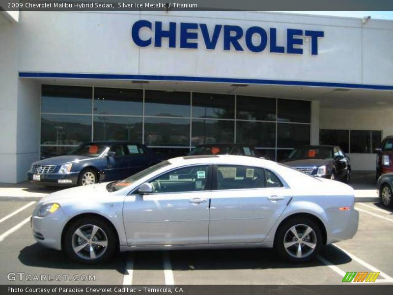 Silver Ice Metallic / Titanium 2009 Chevrolet Malibu Hybrid Sedan