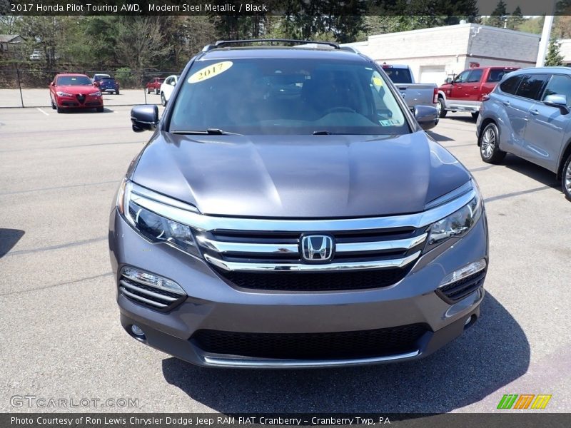 Modern Steel Metallic / Black 2017 Honda Pilot Touring AWD