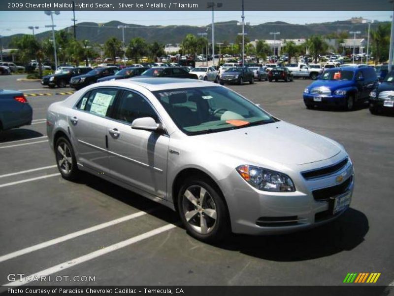 Silver Ice Metallic / Titanium 2009 Chevrolet Malibu Hybrid Sedan
