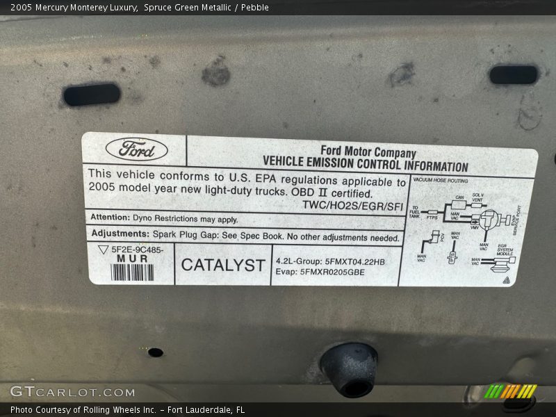 Spruce Green Metallic / Pebble 2005 Mercury Monterey Luxury
