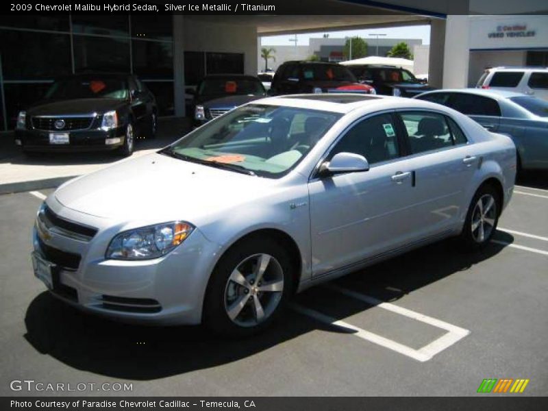 Silver Ice Metallic / Titanium 2009 Chevrolet Malibu Hybrid Sedan