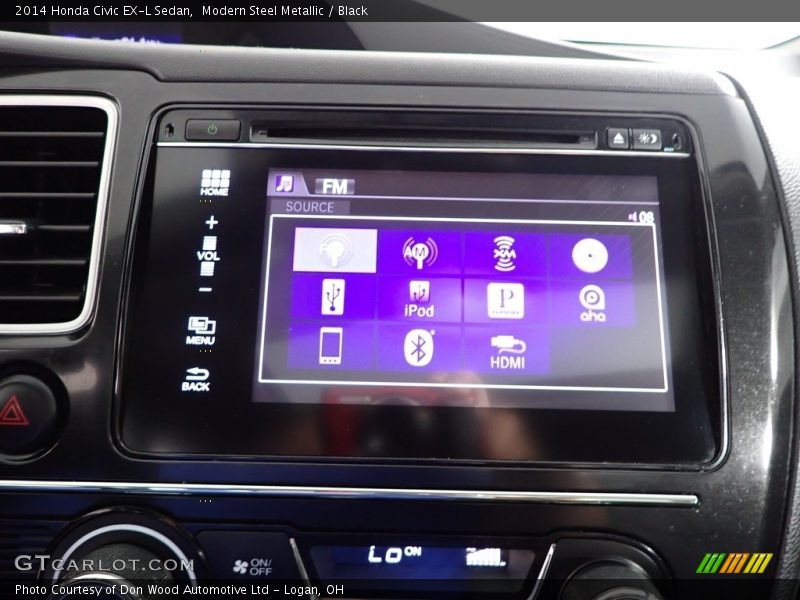 Modern Steel Metallic / Black 2014 Honda Civic EX-L Sedan