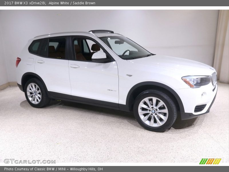 Alpine White / Saddle Brown 2017 BMW X3 xDrive28i