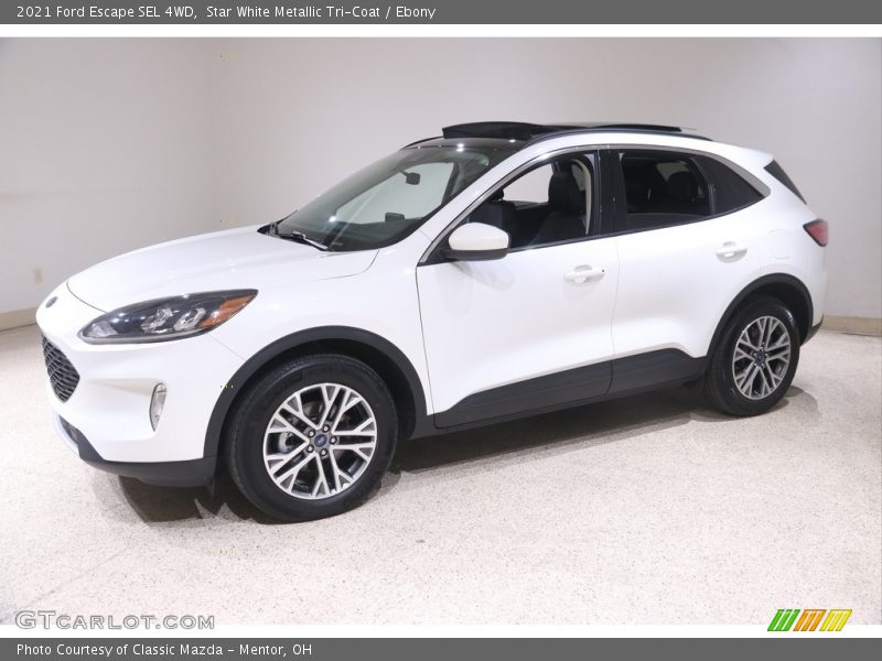 Star White Metallic Tri-Coat / Ebony 2021 Ford Escape SEL 4WD