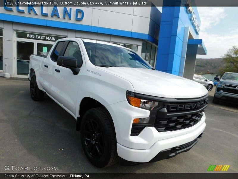 Summit White / Jet Black 2023 Chevrolet Silverado 1500 Custom Double Cab 4x4