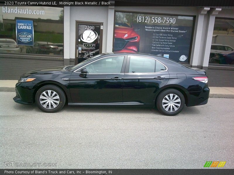 Midnight Black Metallic / Black 2020 Toyota Camry Hybrid LE
