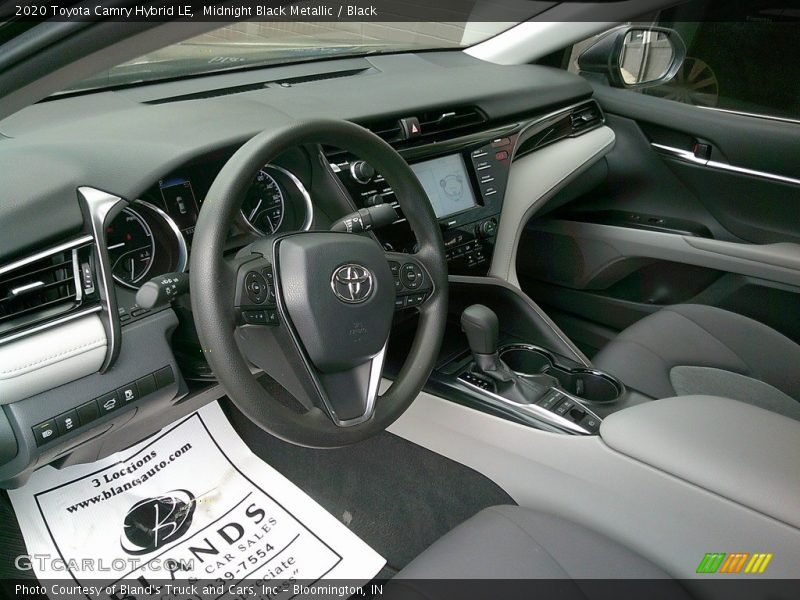 Midnight Black Metallic / Black 2020 Toyota Camry Hybrid LE