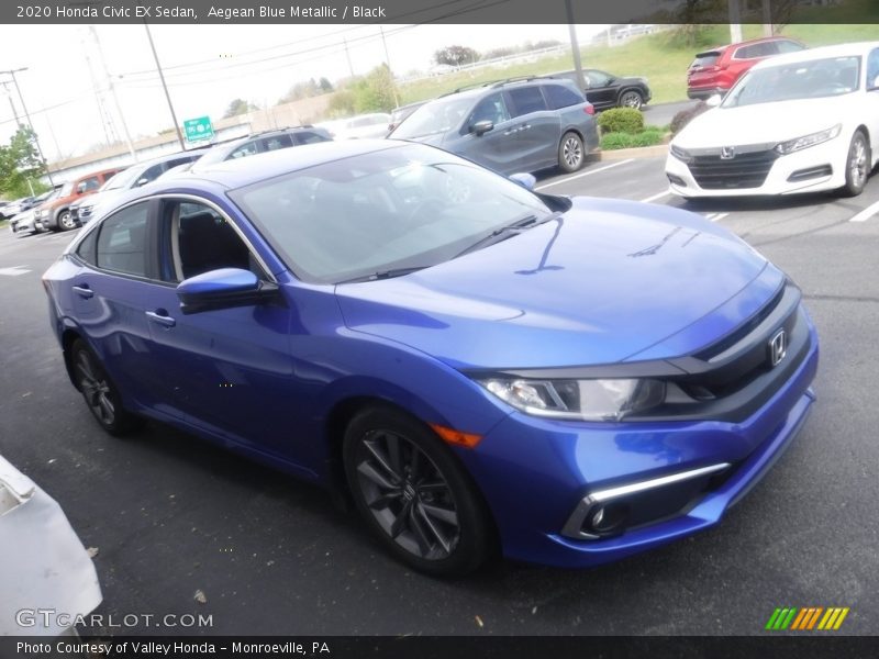 Aegean Blue Metallic / Black 2020 Honda Civic EX Sedan