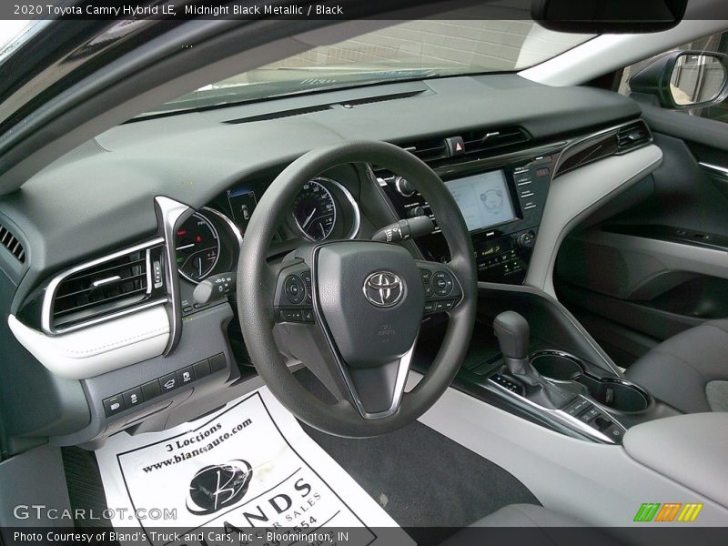 Midnight Black Metallic / Black 2020 Toyota Camry Hybrid LE