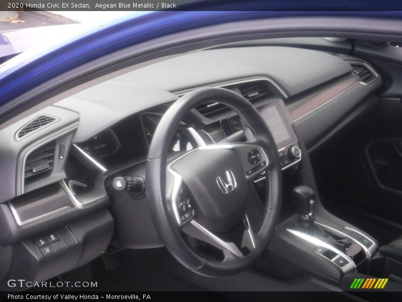 Aegean Blue Metallic / Black 2020 Honda Civic EX Sedan