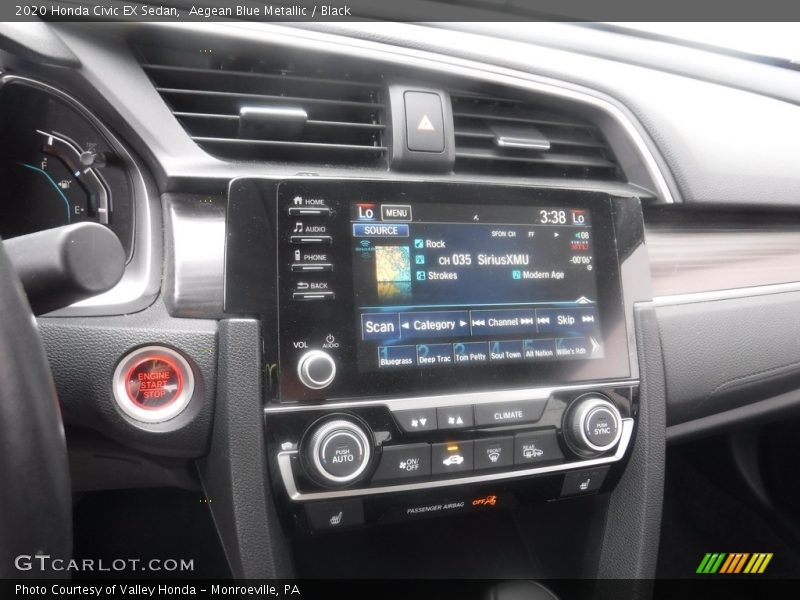 Aegean Blue Metallic / Black 2020 Honda Civic EX Sedan