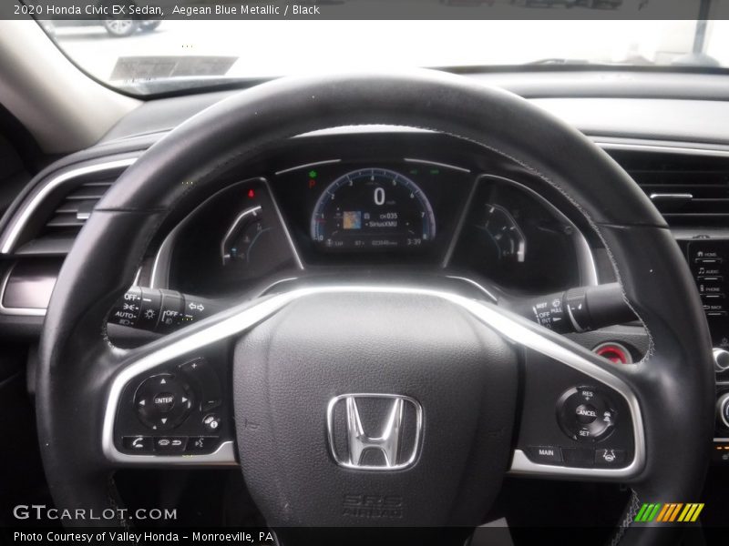 Aegean Blue Metallic / Black 2020 Honda Civic EX Sedan
