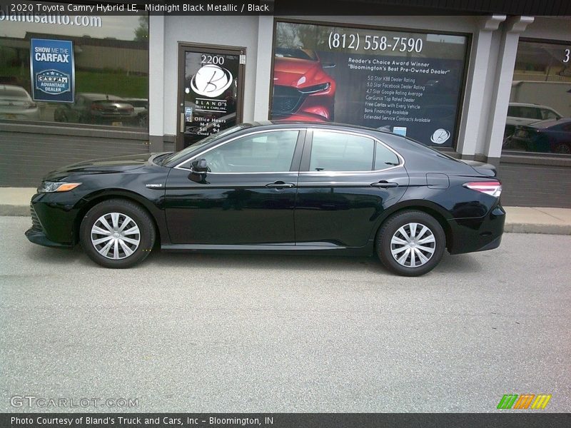 Midnight Black Metallic / Black 2020 Toyota Camry Hybrid LE