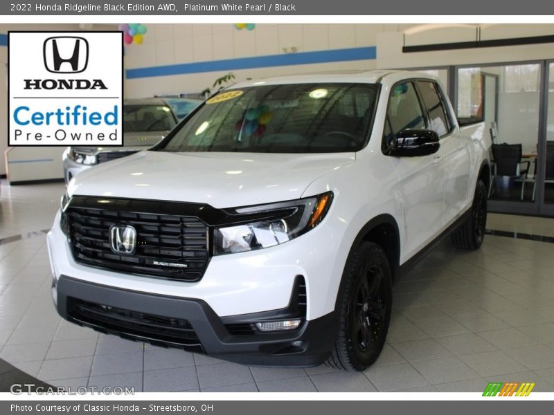 Platinum White Pearl / Black 2022 Honda Ridgeline Black Edition AWD