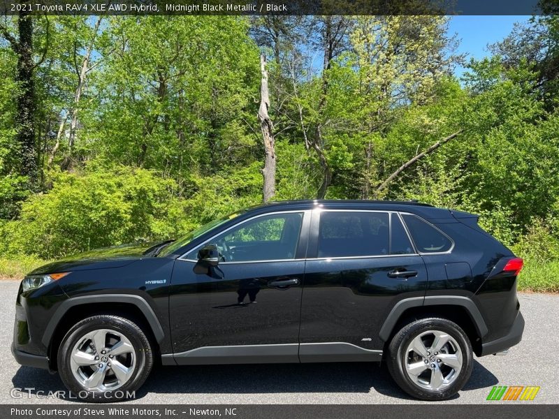 Midnight Black Metallic / Black 2021 Toyota RAV4 XLE AWD Hybrid