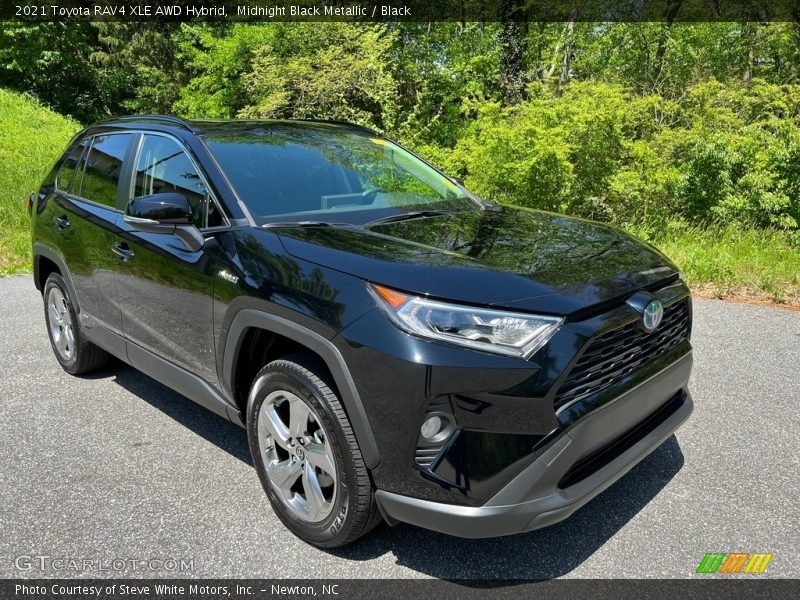 Midnight Black Metallic / Black 2021 Toyota RAV4 XLE AWD Hybrid