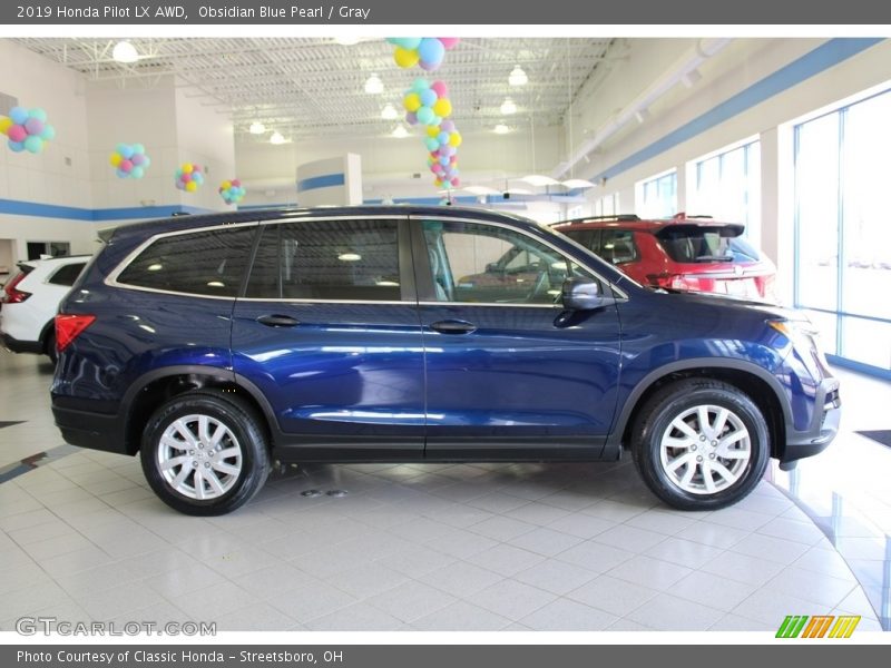 Obsidian Blue Pearl / Gray 2019 Honda Pilot LX AWD