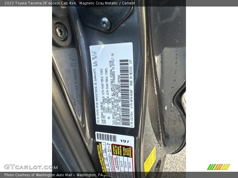 Magnetic Gray Metallic / Cement 2023 Toyota Tacoma SR Access Cab 4x4
