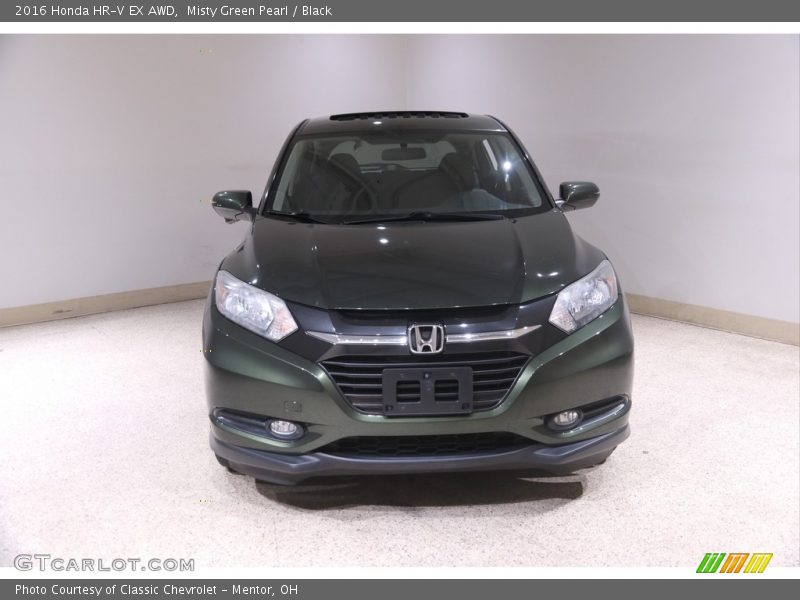 Misty Green Pearl / Black 2016 Honda HR-V EX AWD