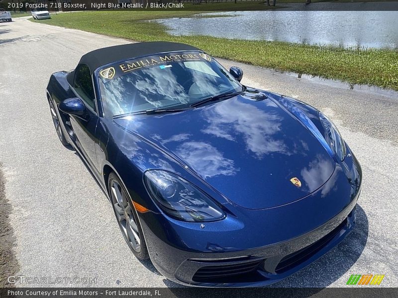 Night Blue Metallic / Black/Chalk 2019 Porsche 718 Boxster