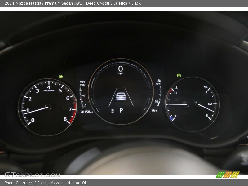 Deep Crystal Blue Mica / Black 2021 Mazda Mazda3 Premium Sedan AWD
