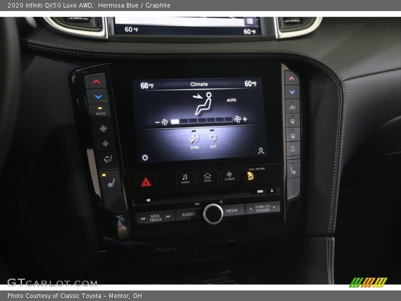 Controls of 2020 QX50 Luxe AWD