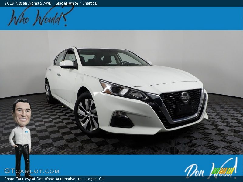 Glacier White / Charcoal 2019 Nissan Altima S AWD