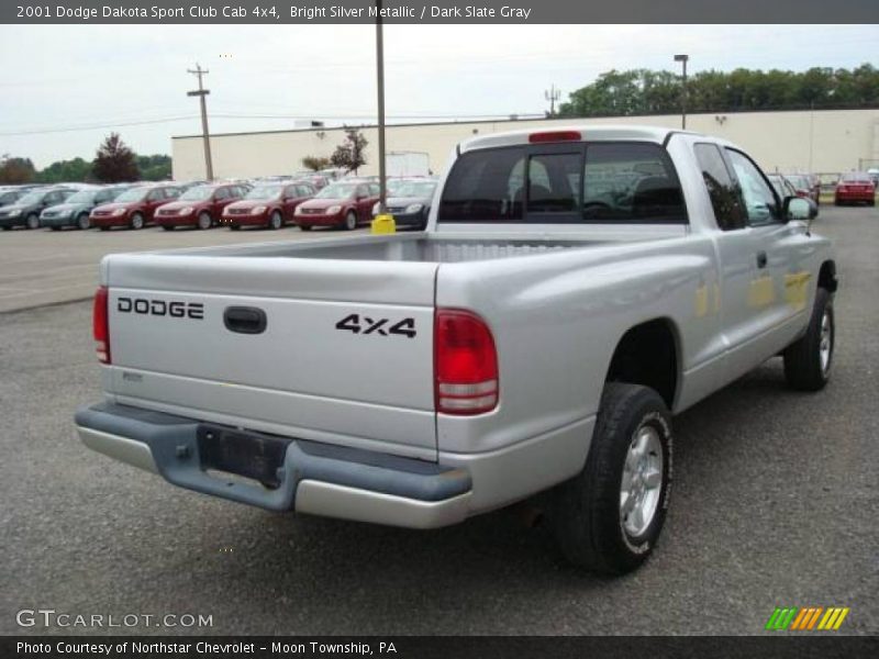 Bright Silver Metallic / Dark Slate Gray 2001 Dodge Dakota Sport Club Cab 4x4