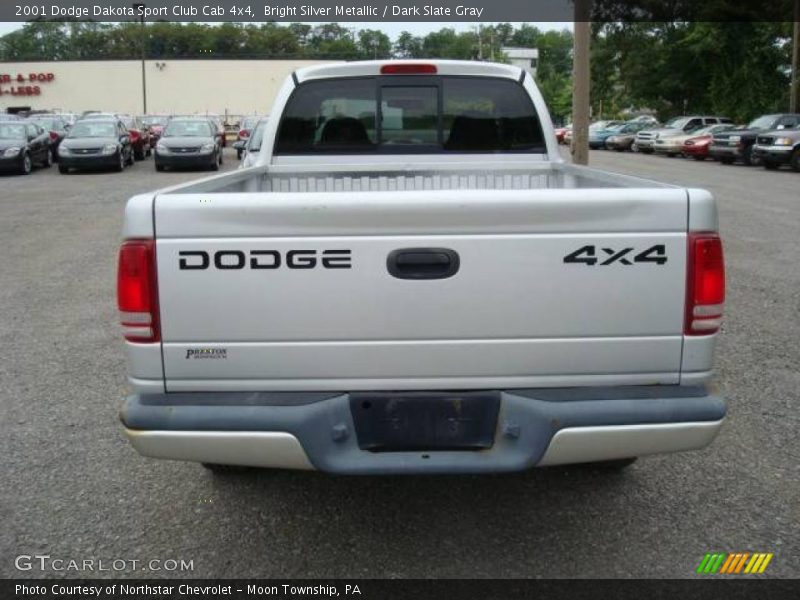 Bright Silver Metallic / Dark Slate Gray 2001 Dodge Dakota Sport Club Cab 4x4