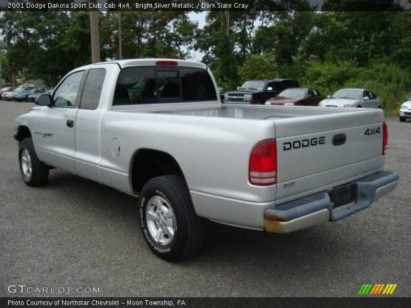 Bright Silver Metallic / Dark Slate Gray 2001 Dodge Dakota Sport Club Cab 4x4