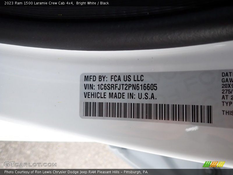 Bright White / Black 2023 Ram 1500 Laramie Crew Cab 4x4