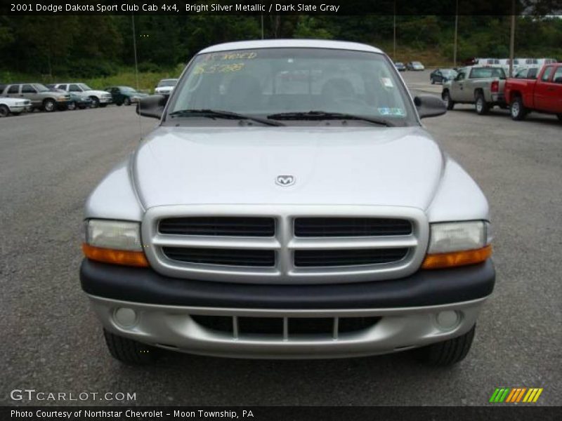 Bright Silver Metallic / Dark Slate Gray 2001 Dodge Dakota Sport Club Cab 4x4