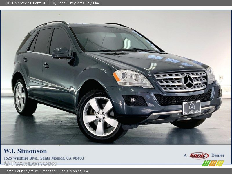 Steel Grey Metallic / Black 2011 Mercedes-Benz ML 350