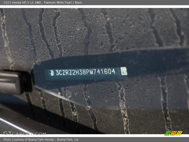 Platinum White Pearl / Black 2023 Honda HR-V LX AWD