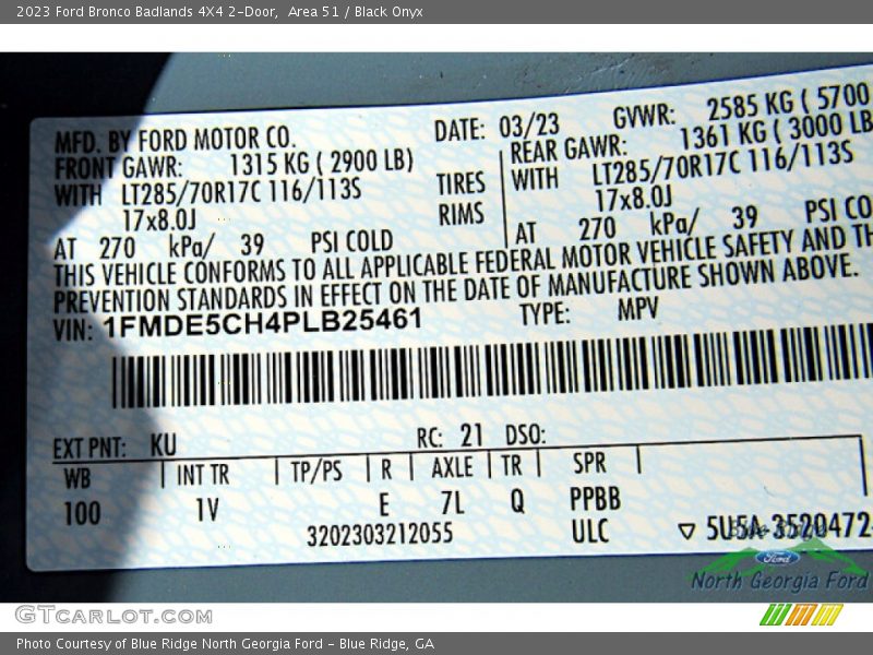 Area 51 / Black Onyx 2023 Ford Bronco Badlands 4X4 2-Door