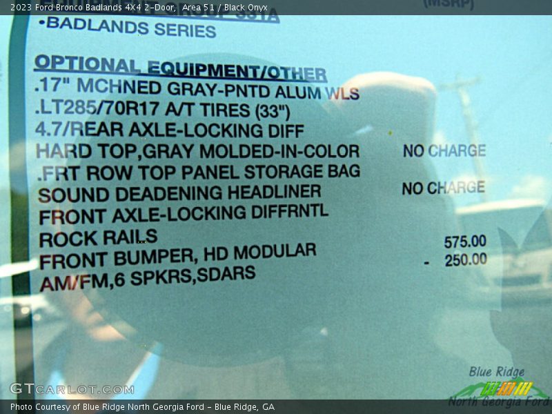 Area 51 / Black Onyx 2023 Ford Bronco Badlands 4X4 2-Door